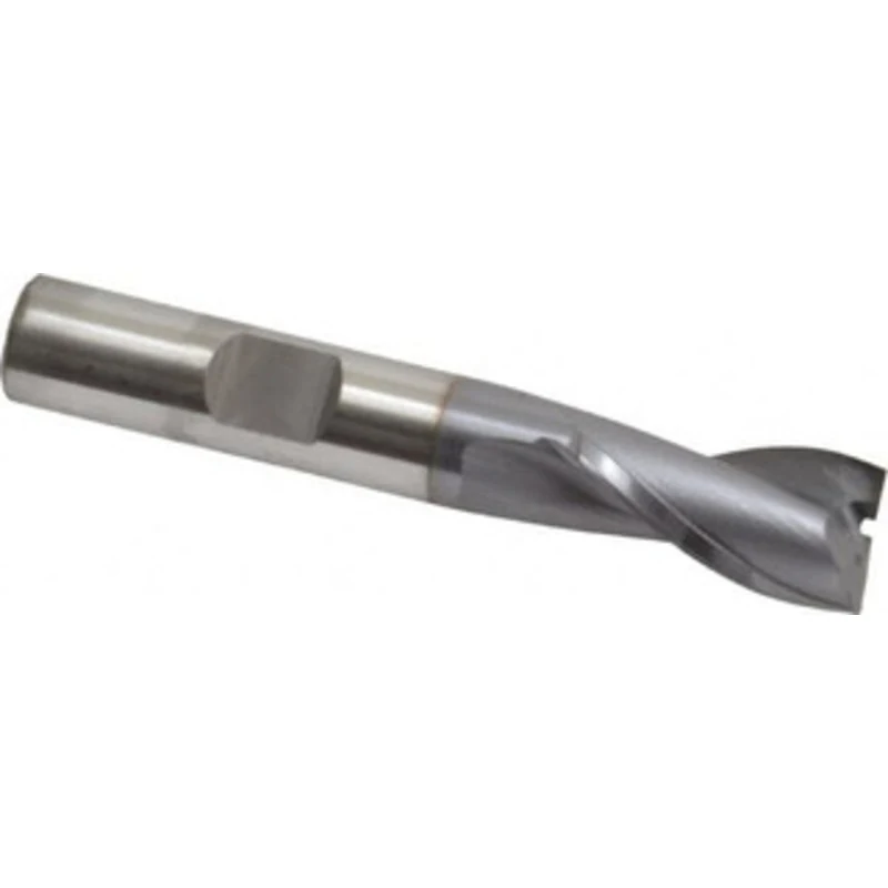 OSG 7/16, 13/16 LOC, 3/8 Shank Diam, 2-1/2 OAL, 2 Flute, Vanadium High Speed Steel Square End Mill Single End, TiCN F...